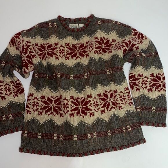 Harry and David’s Northwest express heavy Nordic wool Fisherman Core sweater - Picture 1 of 7
